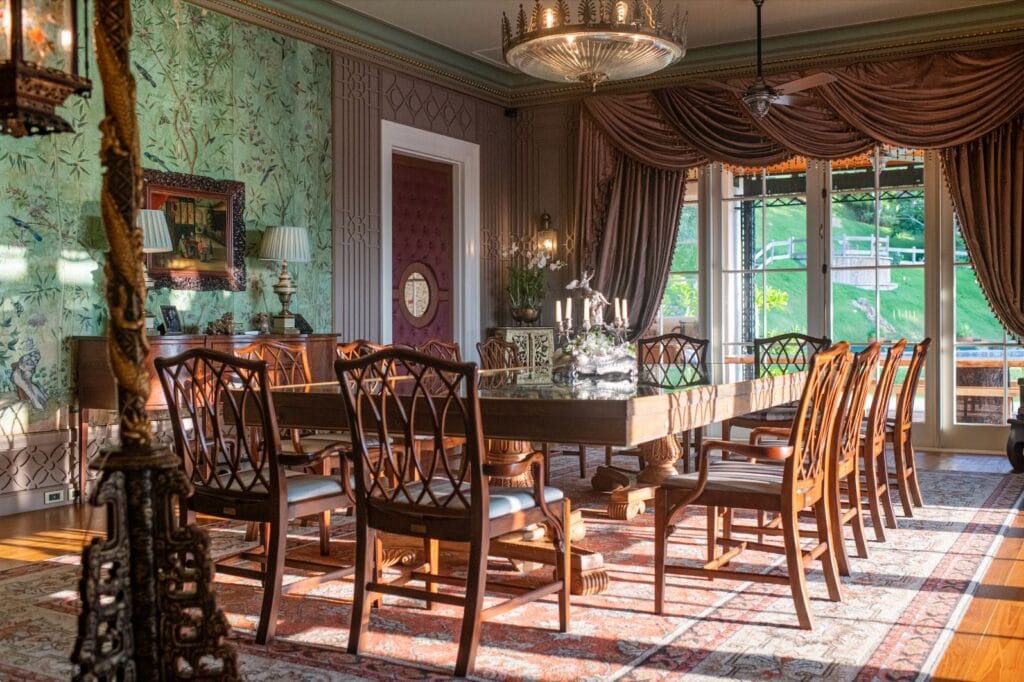 A Quiet Treasure - The Qing Dynasty Wallpaper in Our Regal Dining Room - The Vanderbilt Estate 004